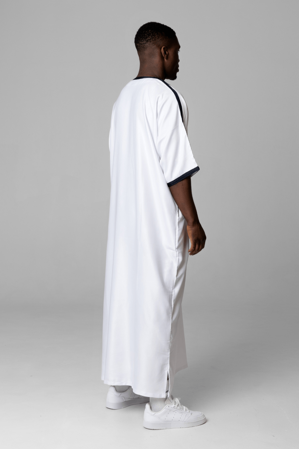 Premium Gandoura - Navy auf Weiß
