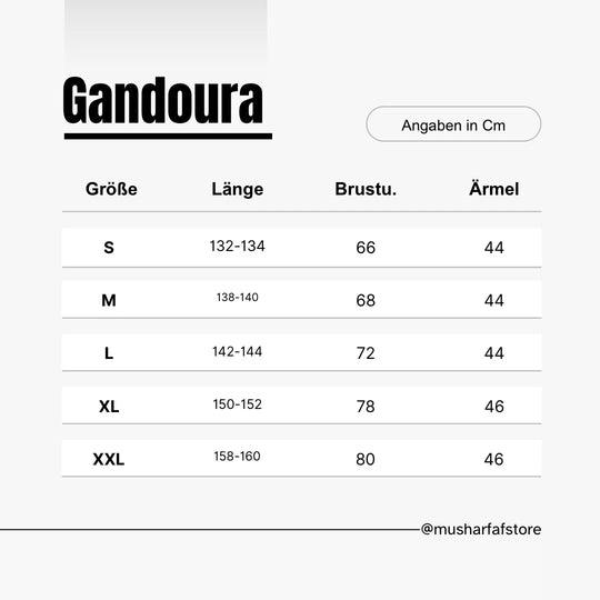 Premium Gandoura - Navy auf Offwhite