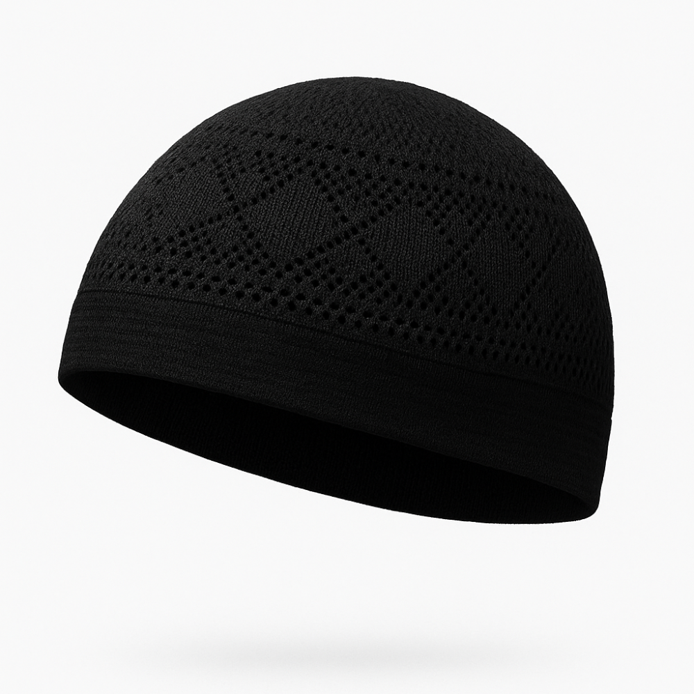 Prayer cap with elastic band - white