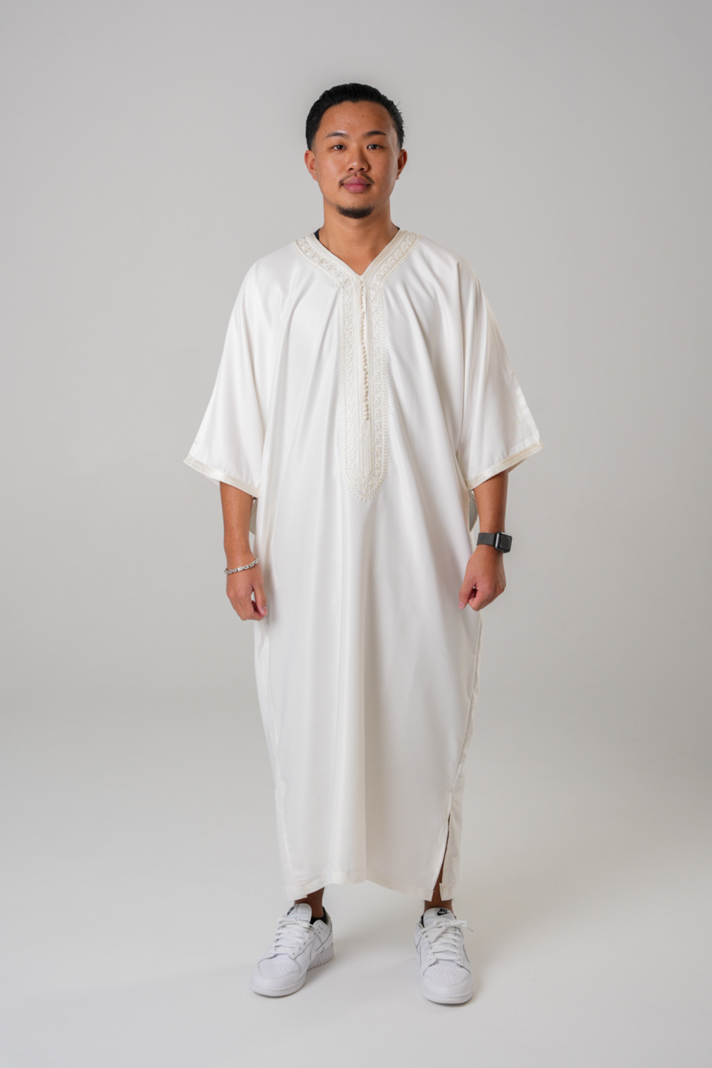 GANDOURA DGRÜN + OFFWHITE