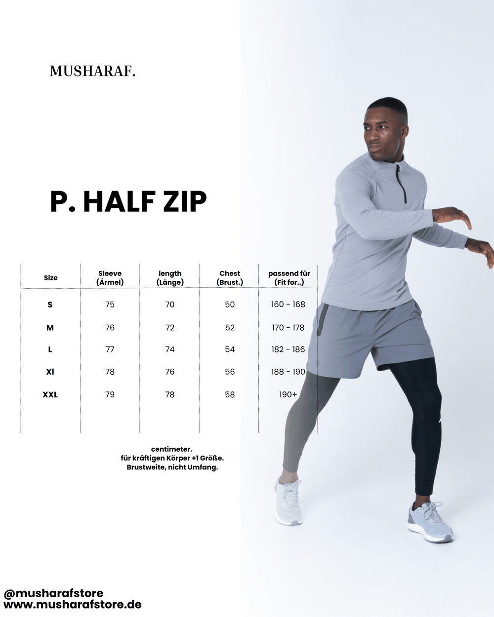 Performance Half Zip. Sweatshirt - Schwarz