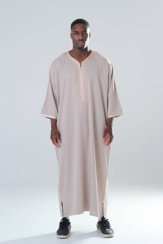 GANDOURA SCHW + TAUPE