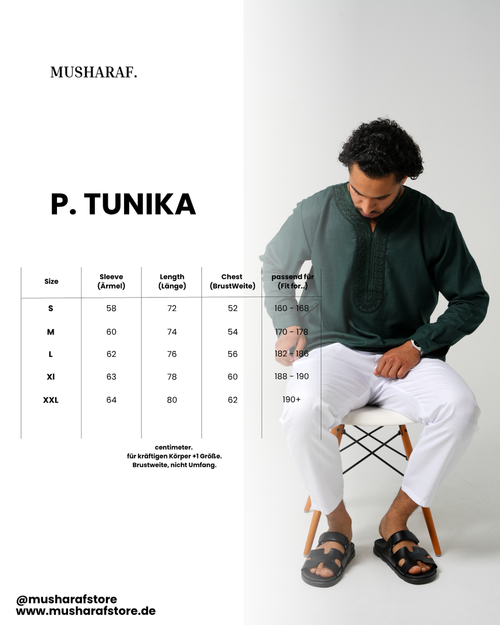 Premium Tunika Hemd - Dunkelgrün