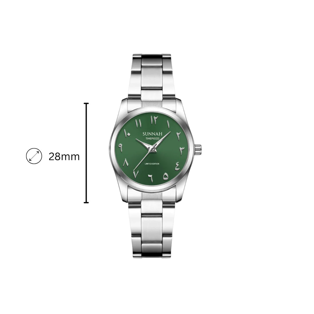 Arabic Timeless Steel - Smaragd Green (Damen)